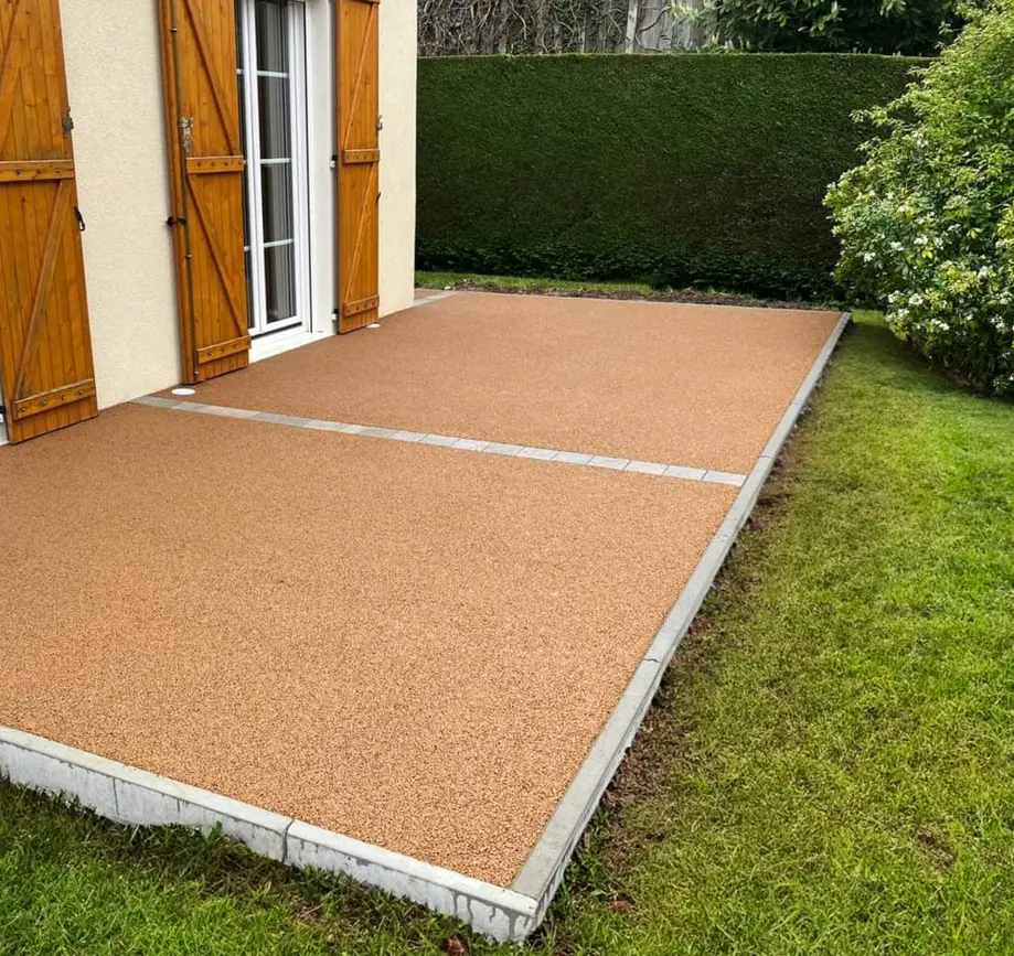 Terrasse en béton drainant
